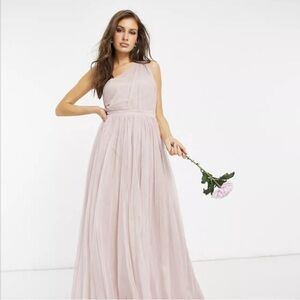 Anaya With Love Bridesmaid tulle one shoulder maxi dress in pink Women’s Size 4